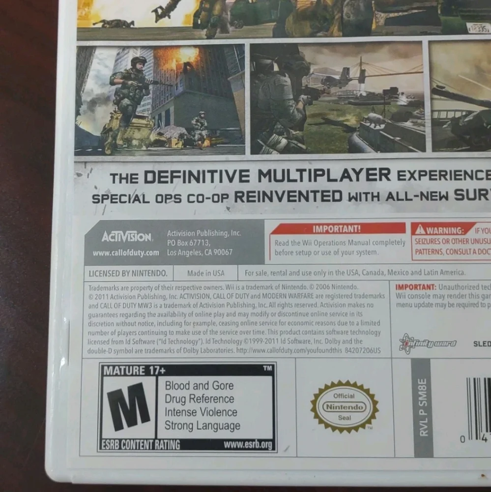 Call of Duty: Modern Warfare 3 Nintendo Wii Game
